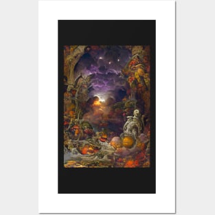 GHOSTLY HALLOWEEN FOREST Posters and Art